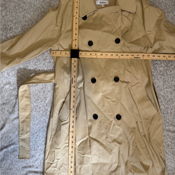 Quince Beige Double-Breasted Trench Coat Size L - Picture 5 of 6